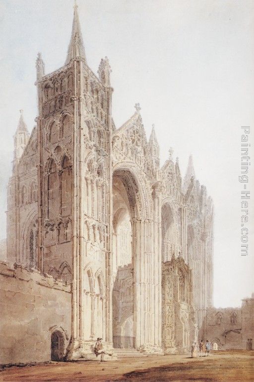 The West Front of Peterborough Cathedral painting - Thomas Girtin The West Front of Peterborough Cathedral art painting